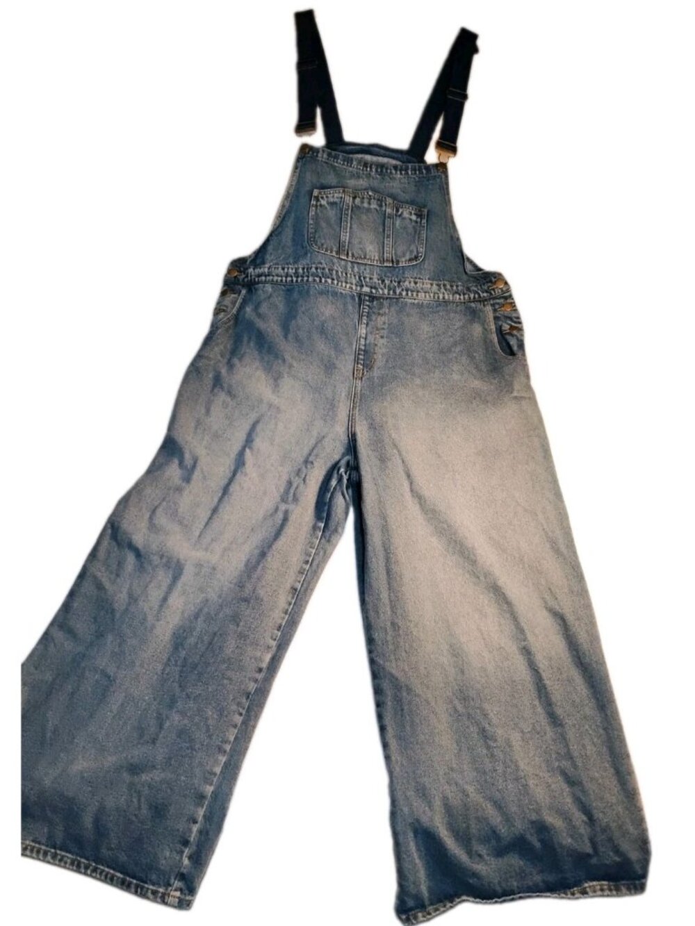 Cider Bibbed Overalls Wide Leg Outdoor Fall Chore Adjustable Pockets 3XL Blue